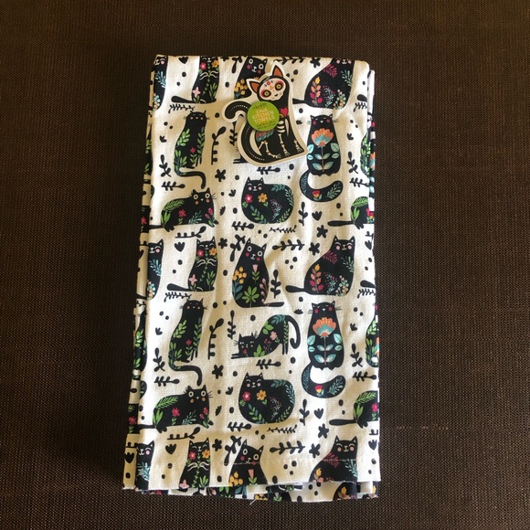 ⭐️New Colorful Cat Print Kitchen Towels Set of Two 100% Cotton - Picture 3 of 12